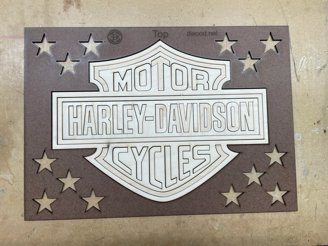 Harley Davidson Flag Template with Peel-n-Stick PnS Backing