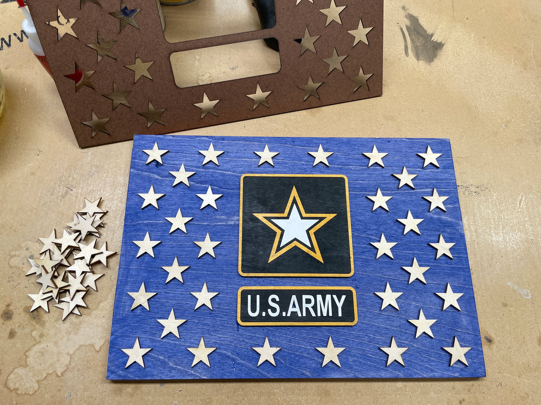 Military Logo Pieces with Peel-n-Stick PnS Backing