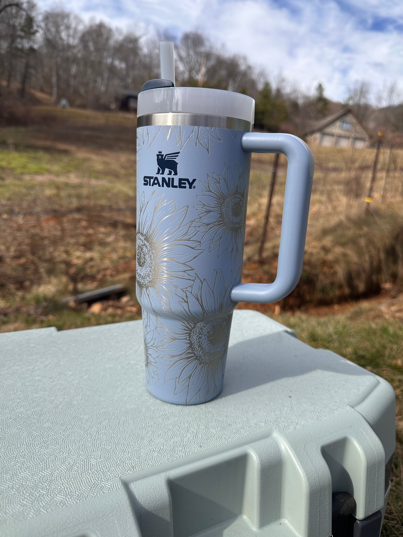 30 oz Stanley with Mountain Scene Wrap – Firefly Laser and Engraving