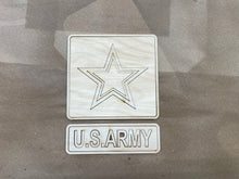 Load image into Gallery viewer, Military Logo Pieces with Peel-n-Stick PnS Backing
